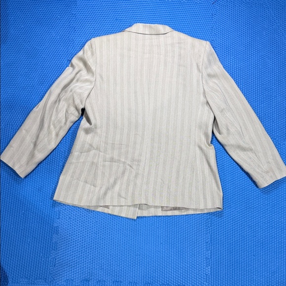 Worthington Sand Herringbone Pinstripe Blazer and Skirt Suit NWT - Picture 5 of 16